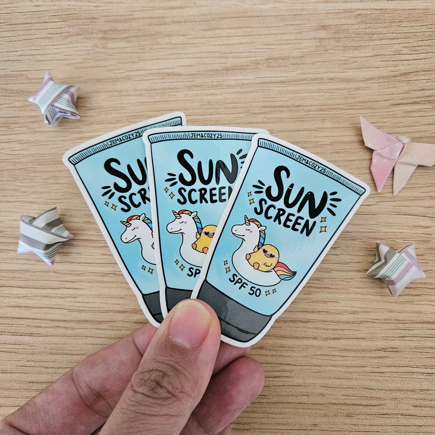Duck Sun Screen Clear Vinyl Sticker (August Order Sticker Freebie!)