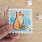 Starry Fox Stamp Watercolor Vinyl Sticker