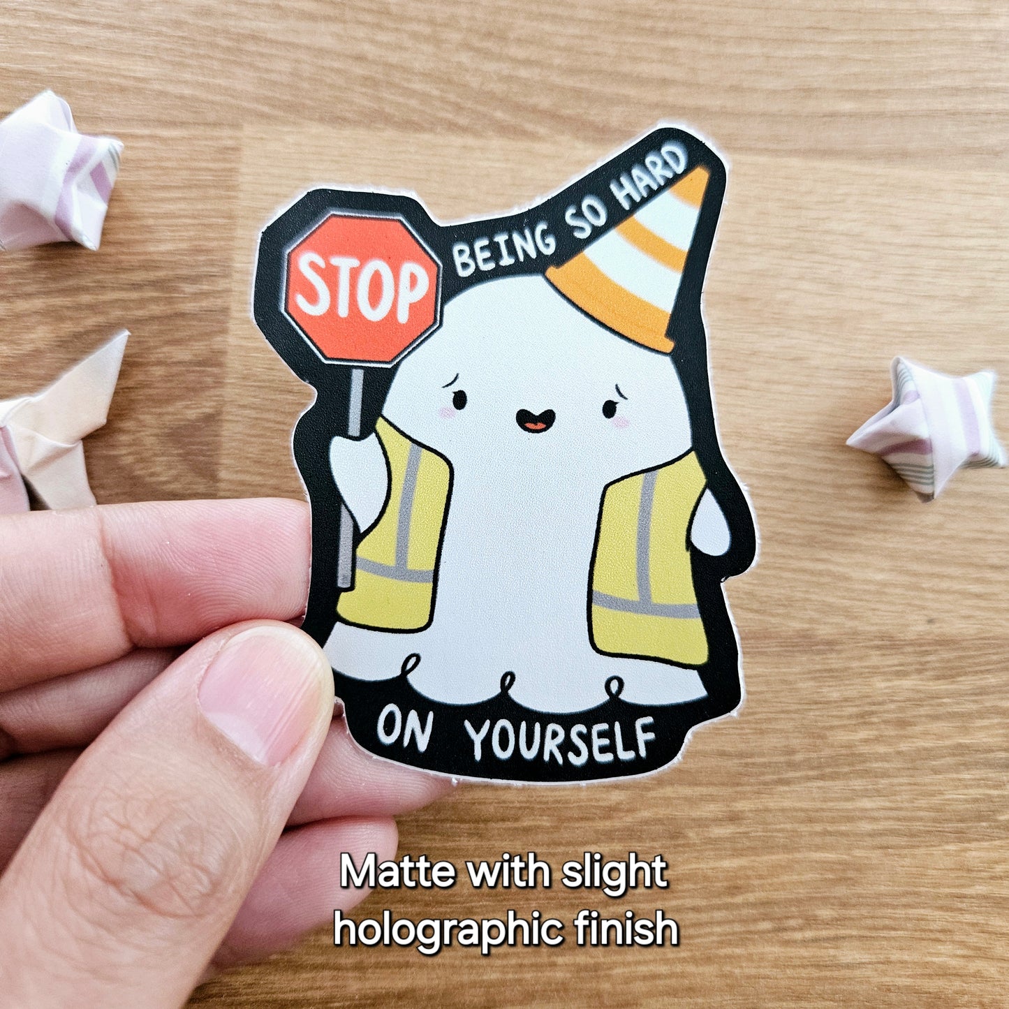 Stop Being So Hard on Yourself Vinyl Sticker