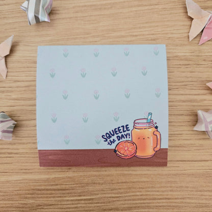 Squeeze the Day Orange Juice Sticky Notes