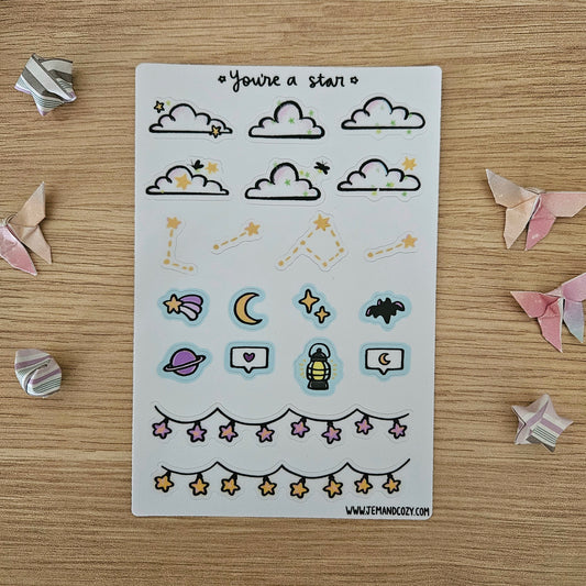 You're a Star Vinyl Sticker Sheet (4x6")