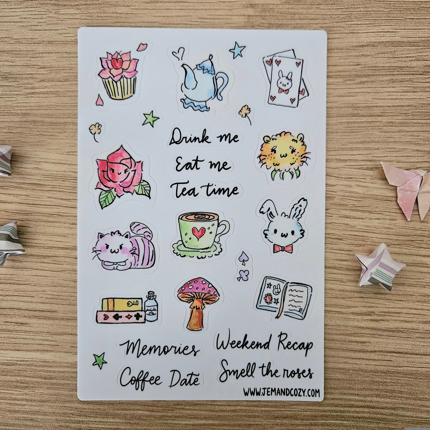 Journaling in Wonderland Vinyl Sticker Sheet (4x6")