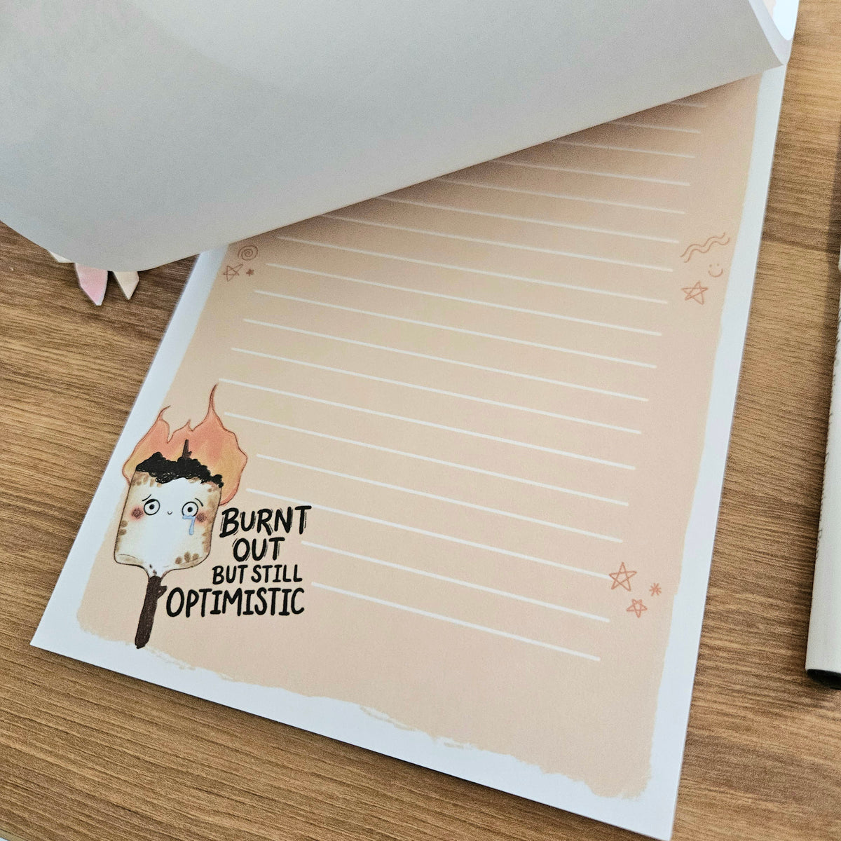 Burnt Notepad Burnt Out But Still Optimistic Notepad – Jem and Cozy