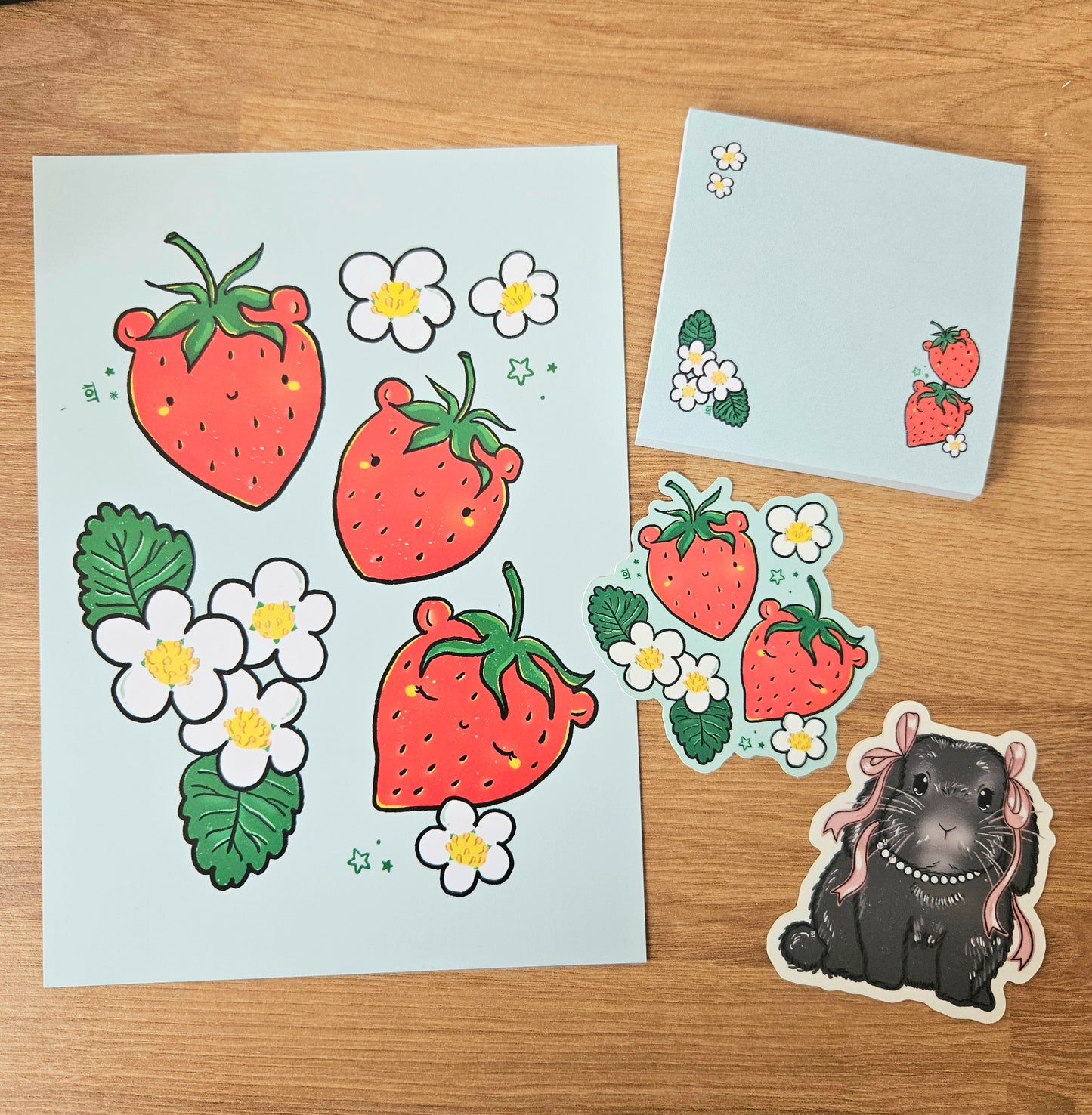 Strawbearies Sticky Notes