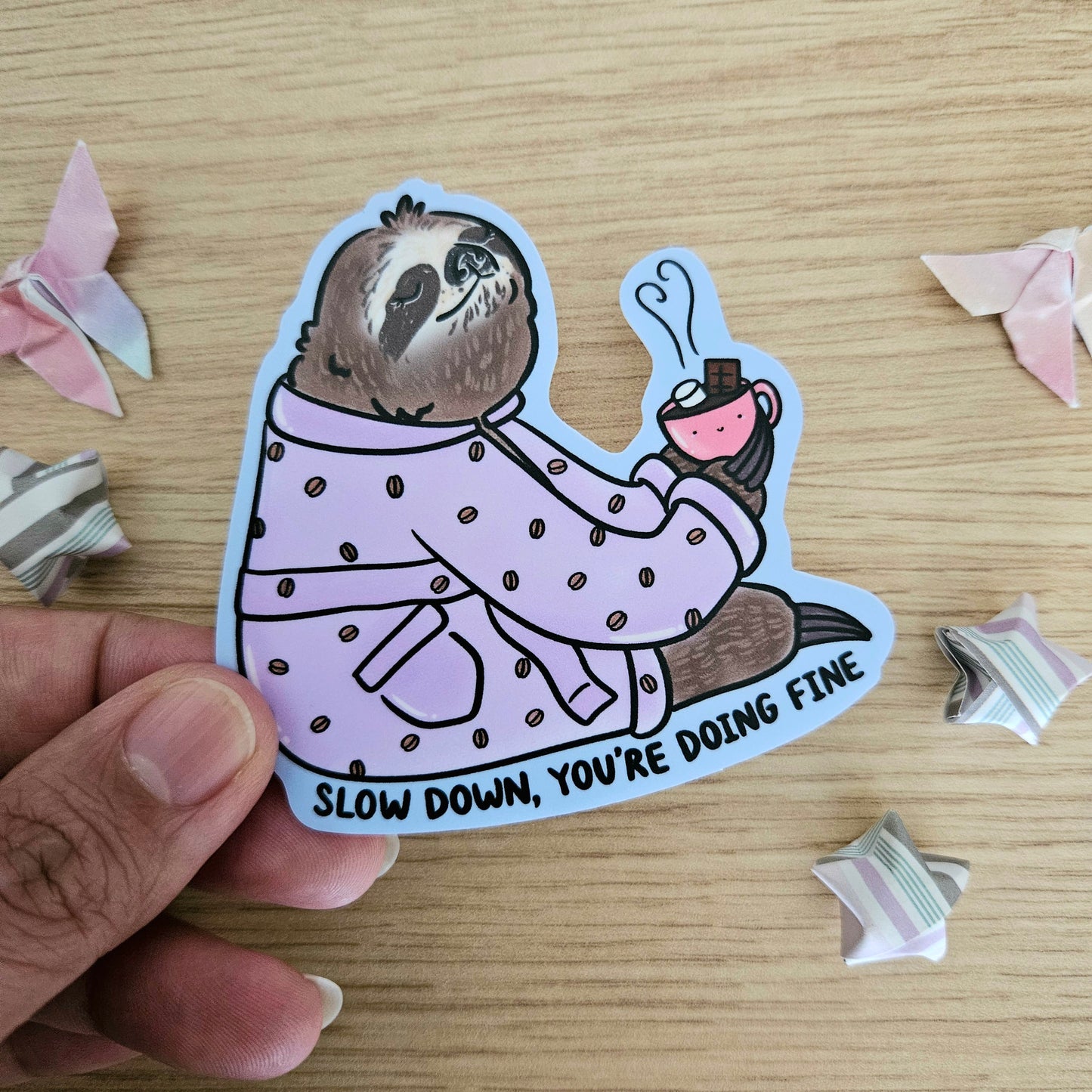 Slow Down, You're Doing Fine Sloth Vinyl Sticker