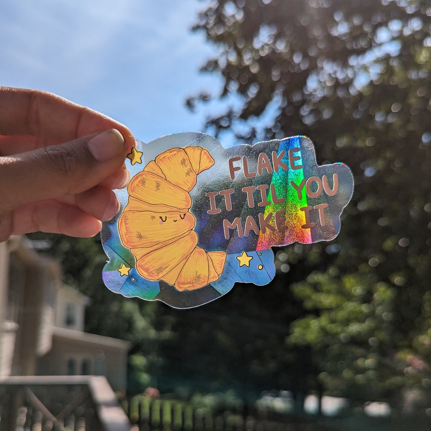 Flake It Til You Make It Rainbow Decal