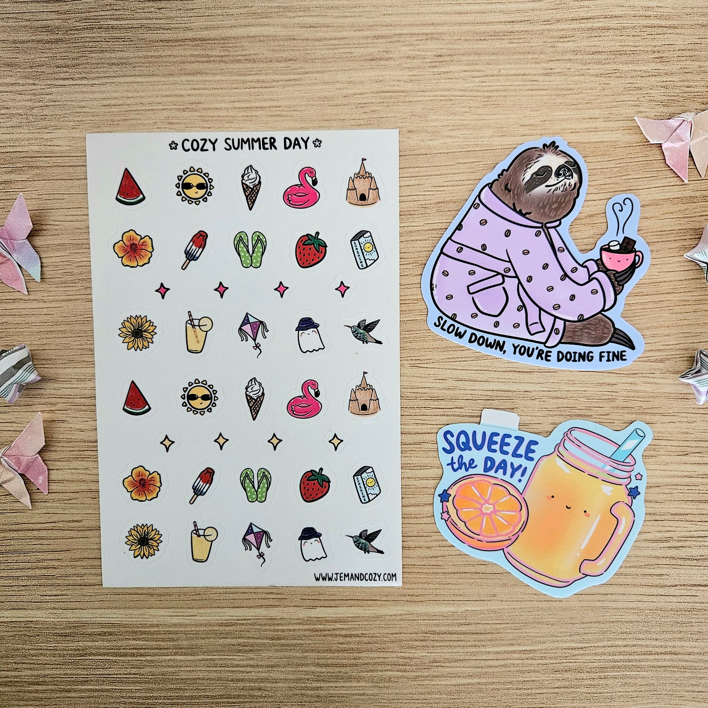 Cozy Summer Day Clear Vinyl Deco Sticker Sheet (4x6")