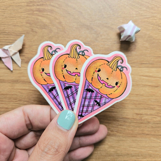 Batty Pumpkin Ice Cream Vinyl Sticker