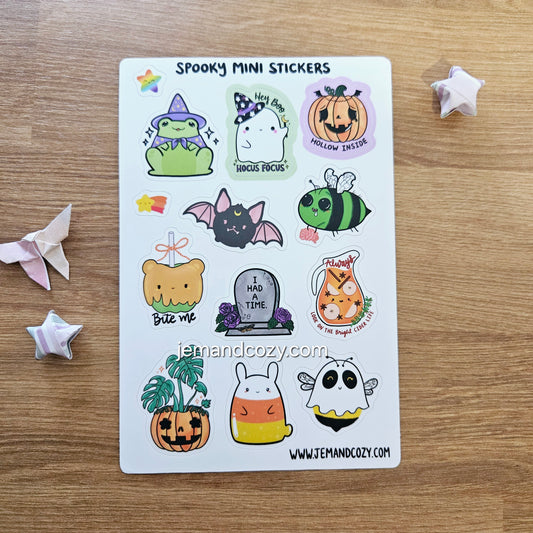 Spooky Mini Stickers Vinyl Sticker Sheet (4x6")