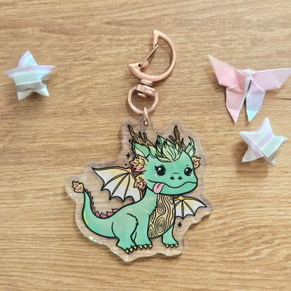 Wood Dragon Keychain