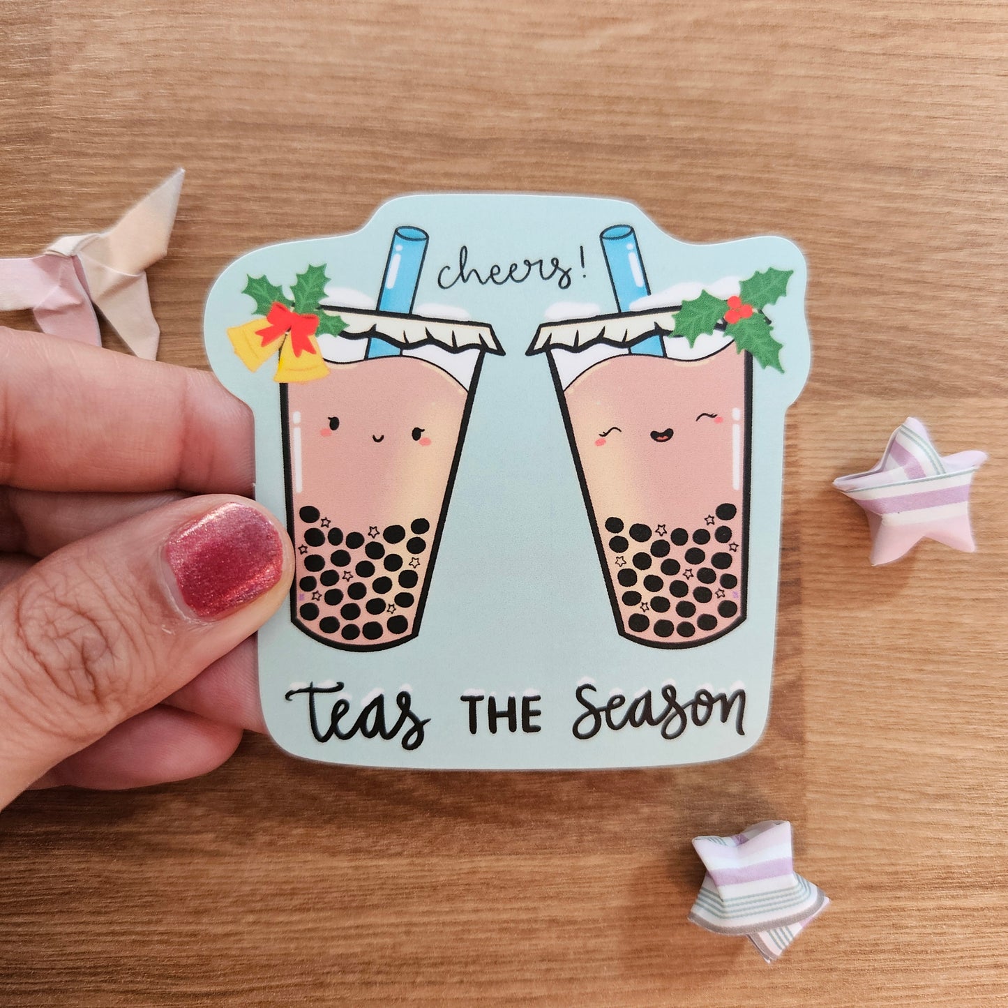 Teas the Season Bubble Tea Vinyl Sticker