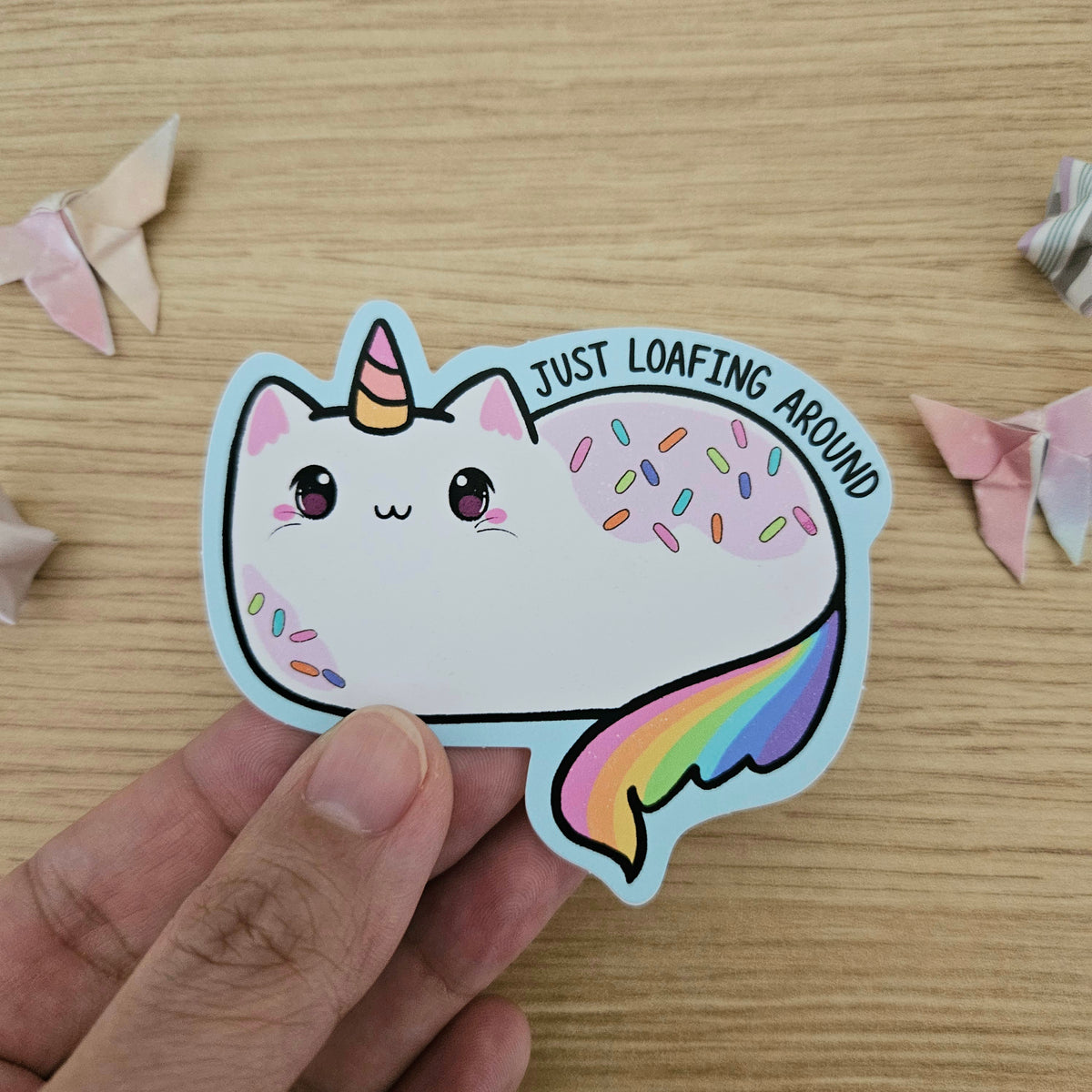 Just Loafing Around Kittycorn Vinyl Sticker
