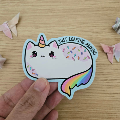 Just Loafing Around Kittycorn Vinyl Sticker