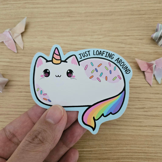 Just Loafing Around Kittycorn Vinyl Sticker