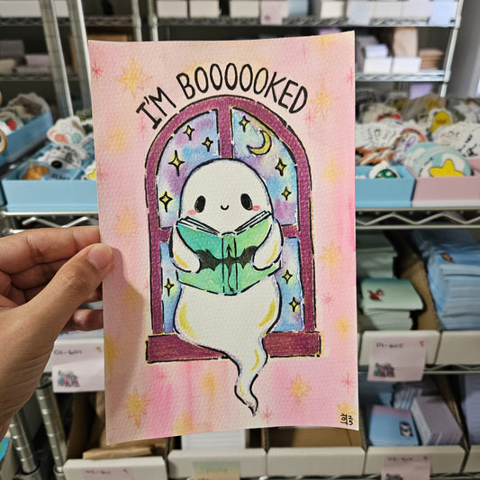 I'm Boooooked Watercolor Original Art
