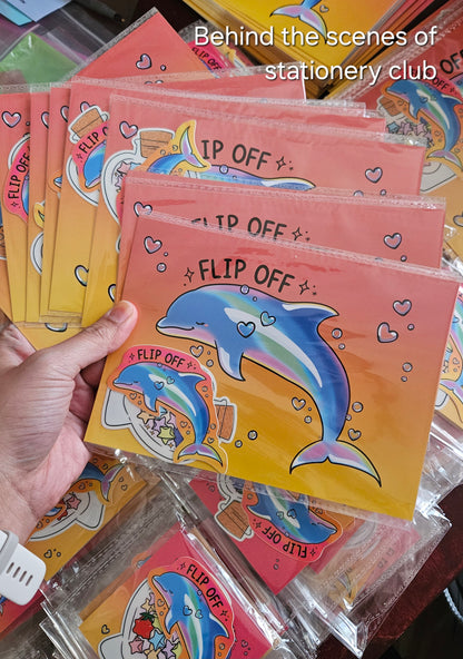 Flip Off Dolphin Art Print(5x7")