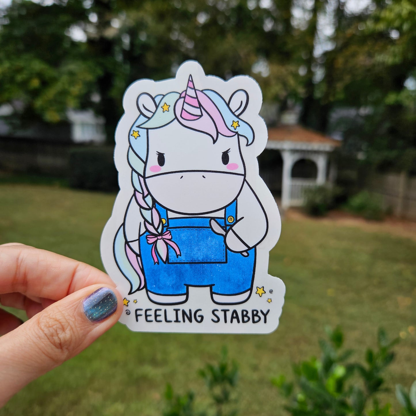 Feeling Stabby Rainbow Decal Suncatcher