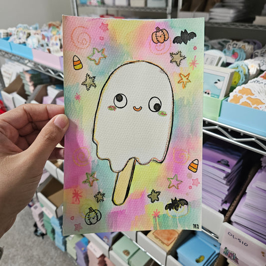 Spooky Ghosticle Watercolor Original Art