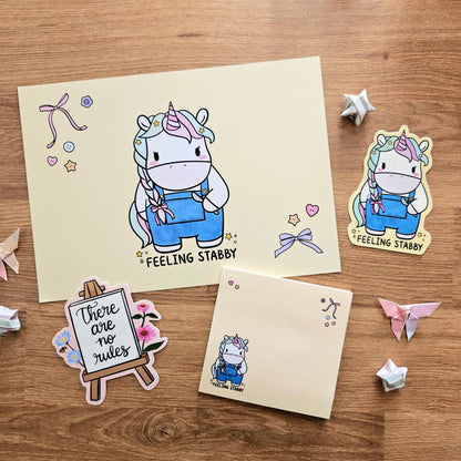 Feeling Stabby Unicorn Vinyl Sticker