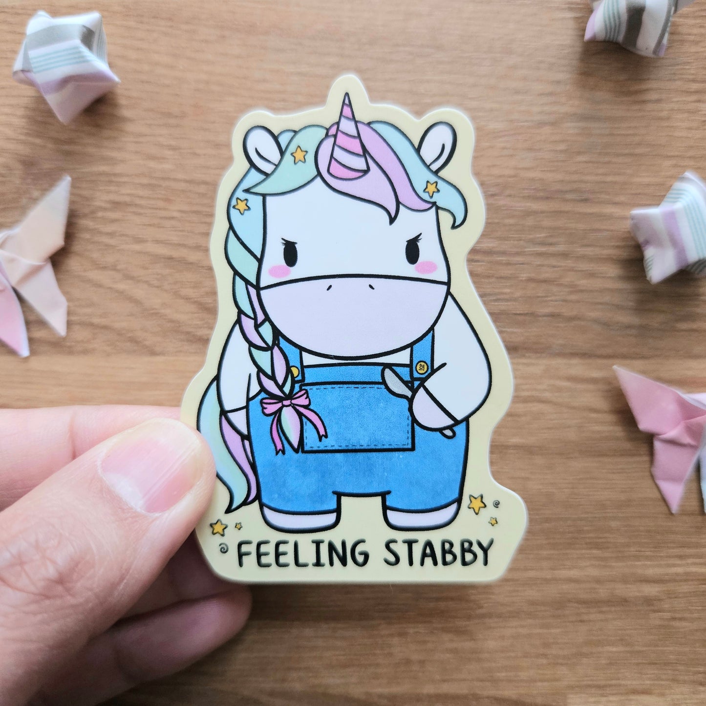 Feeling Stabby Unicorn Vinyl Sticker