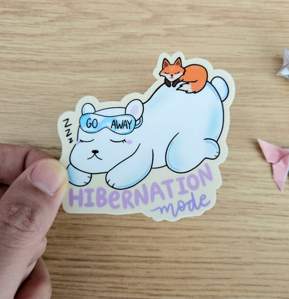 Hibernation Mode Polar Bear Vinyl Sticker