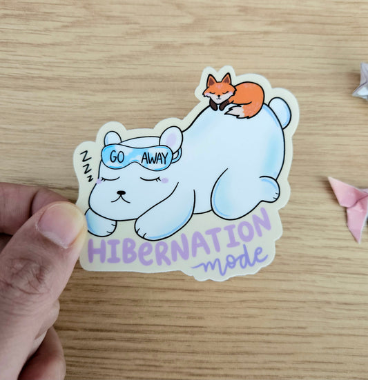 Hibernation Mode Polar Bear Vinyl Sticker