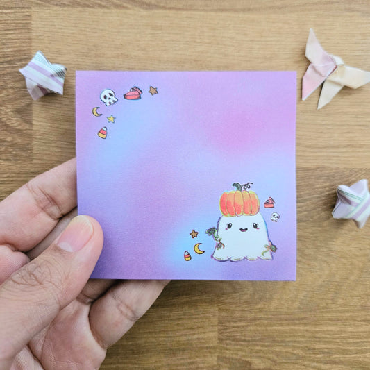 SALE Watercolor Pumpkin Ghostie Sticky Notes