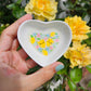 Hand painted Lemon Kitties Heart Trinket Tray