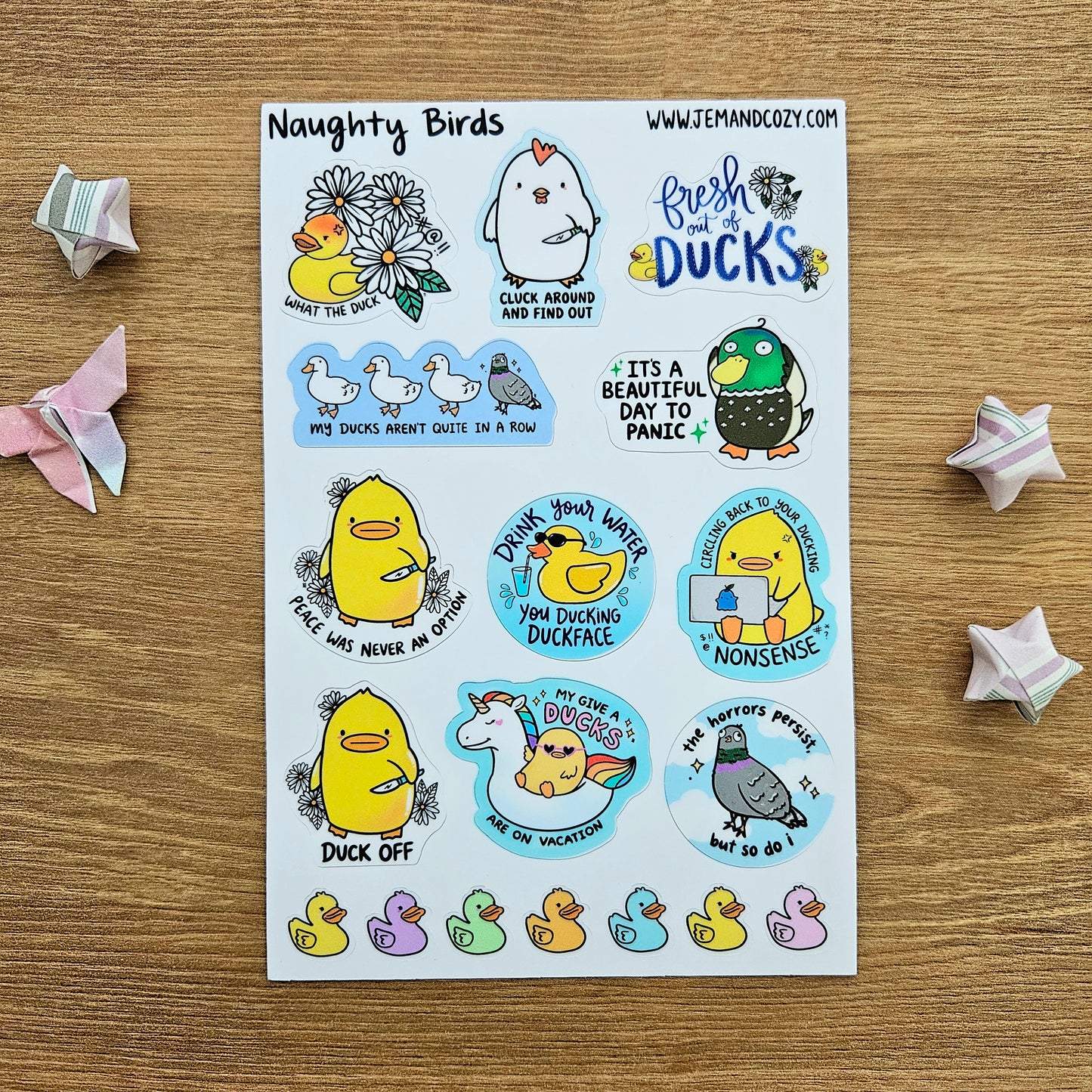 Naughty Birds Vinyl Sticker Sheet (4x6")