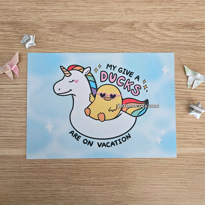 My Give a Ducks are on Vacation Art Print(5x7")