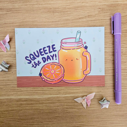 Squeeze the Day Art Post Card (4x6")