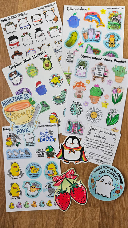 Mini Squad Ghouls Vinyl Sticker Sheet (4x6")