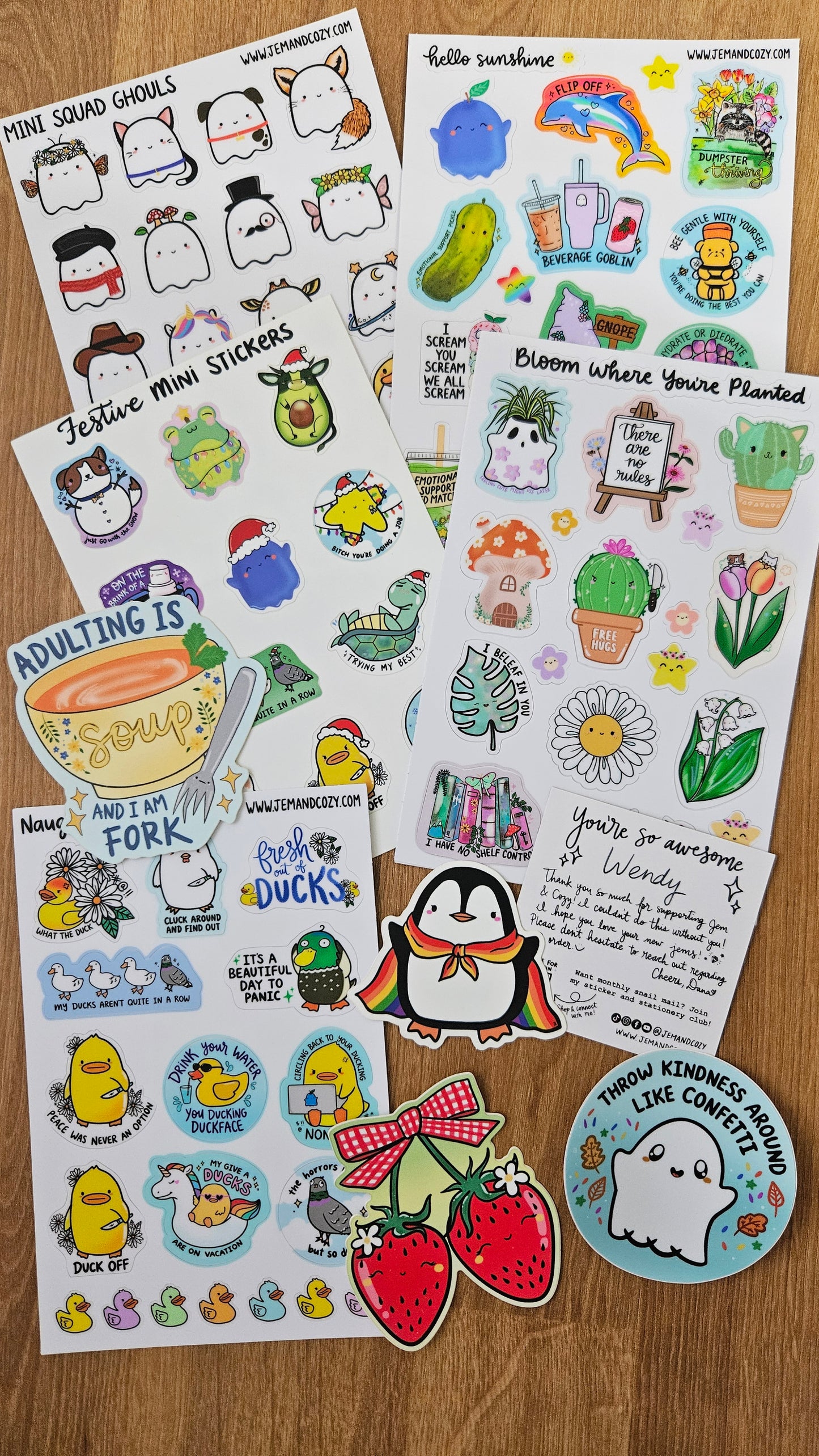 Naughty Birds Vinyl Sticker Sheet (4x6")