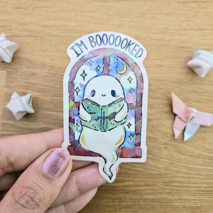 I'm Boooooked Holo Vinyl Sticker