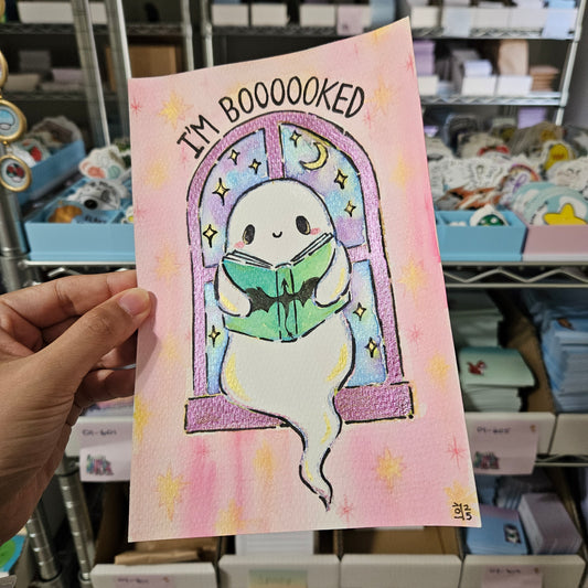 I'm Boooooked Watercolor Original Art