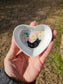 Celestial Cat Hand Painted Heart Trinket Tray