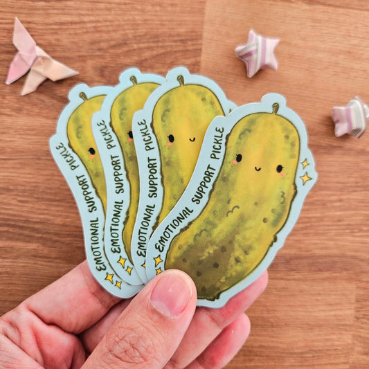 Emotional Support Pickle Vinyl Sticker