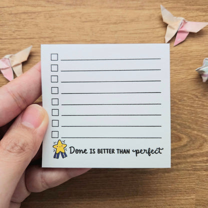 Done is Better Than Perfect Checklist Sticky Notes