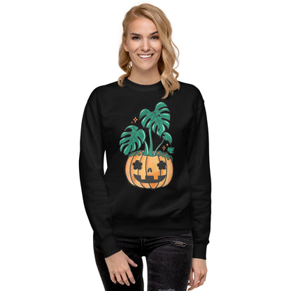 Monstera Jack-O'-Lantern Unisex Premium Sweatshirt
