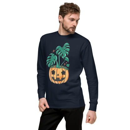 Monstera Jack-O'-Lantern Unisex Premium Sweatshirt