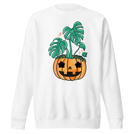Monstera Jack-O'-Lantern Unisex Premium Sweatshirt