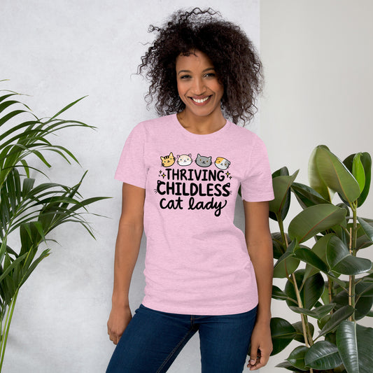 Thriving Childless Cat Lady Unisex T-shirt