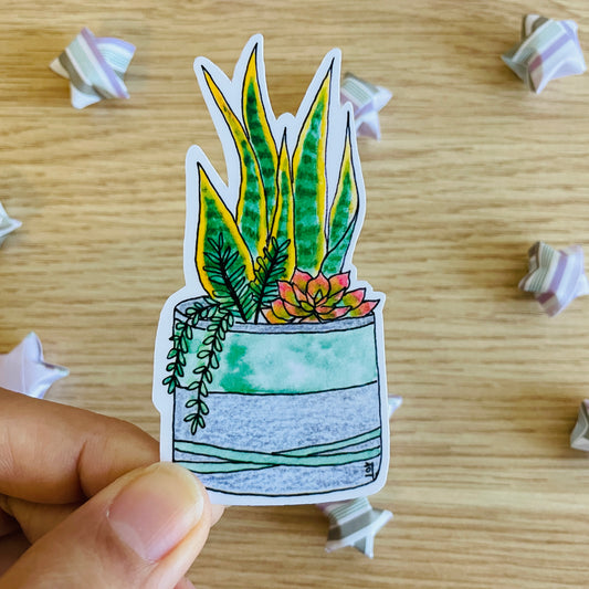Snake Plant Watercolor Sticker