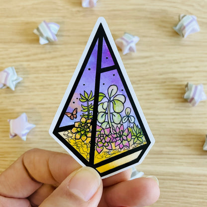 Starry Succulent Terrarium Vinyl Sticker