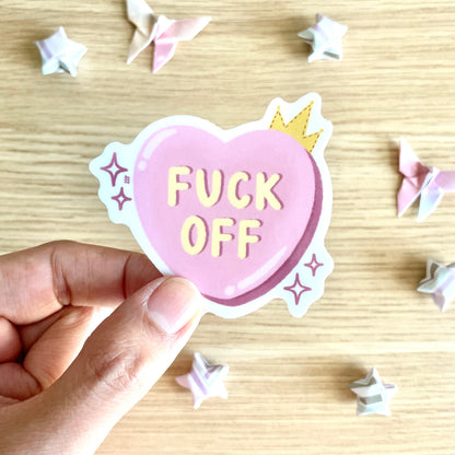 Fuck Off Heart Vinyl Sticker