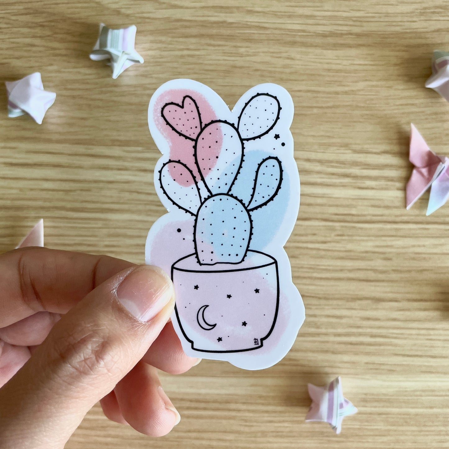 Celestial Bunny Ear Cactus Sticker