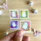Mini Fruity Ghosts Watercolor Stamp Stickers (set of 4)