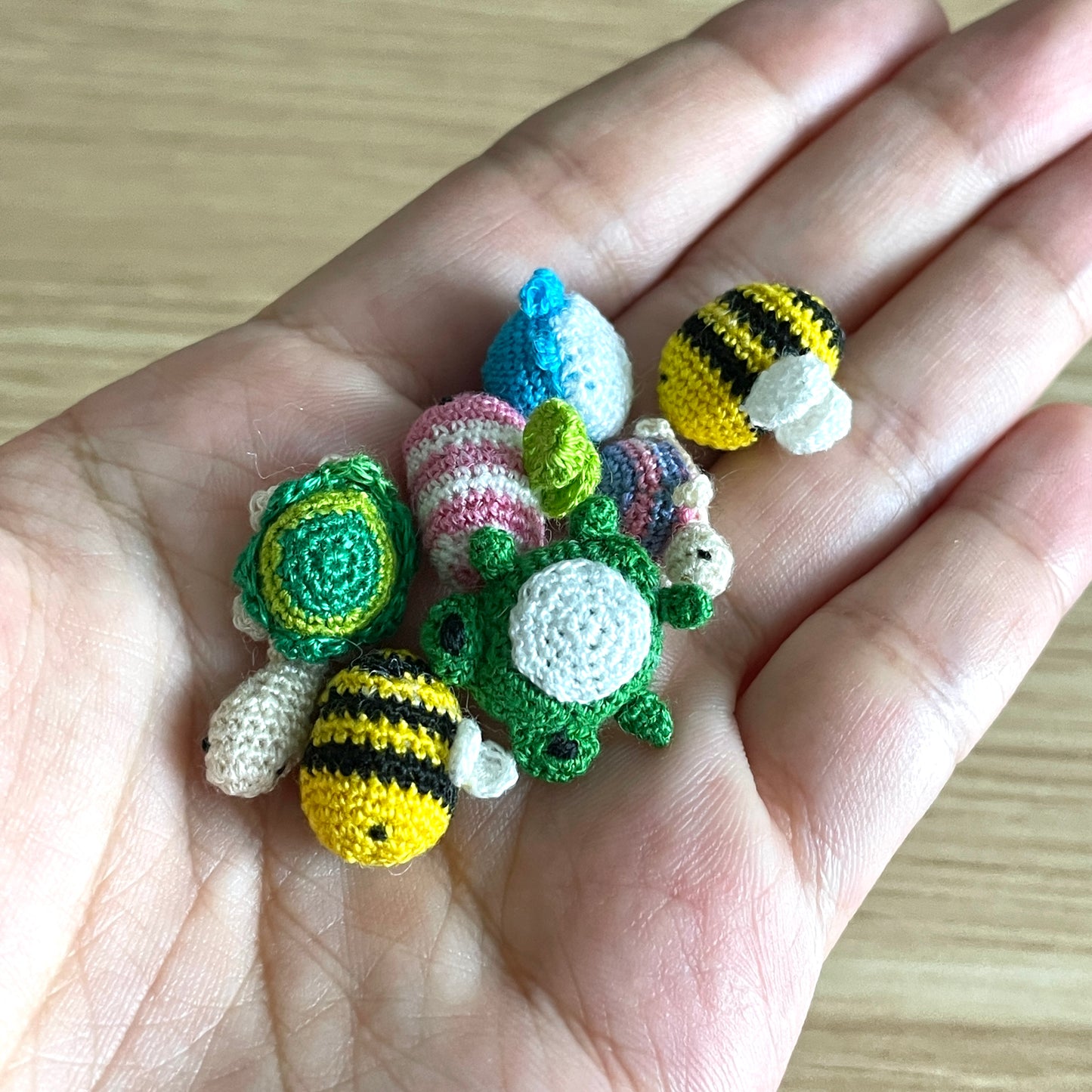 Micro Crochet Baby Frog with Knife