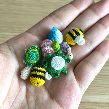 Micro Crochet Baby Frog with Knife