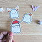 Mini Holiday Ghost Stickers - Set of 3